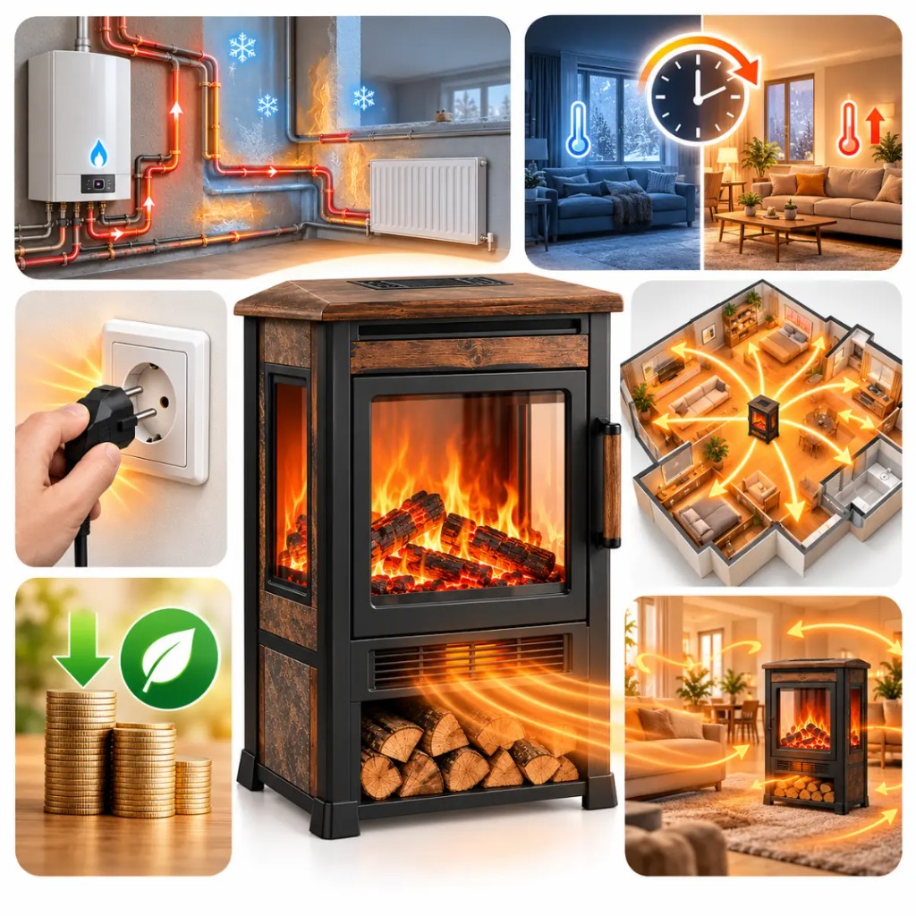 Thermora™ heizt die ganze Wohnung bis 110 m² — Vergleich mit Kessel und Heizkörpern