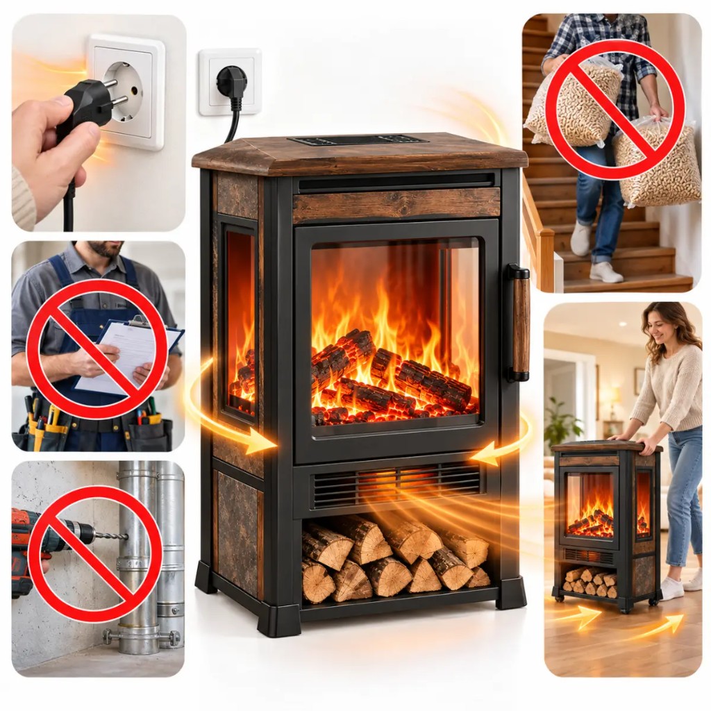 Thermora™ Plug & Play: ohne Monteur, ohne Bohren, ohne Pellets schleppen