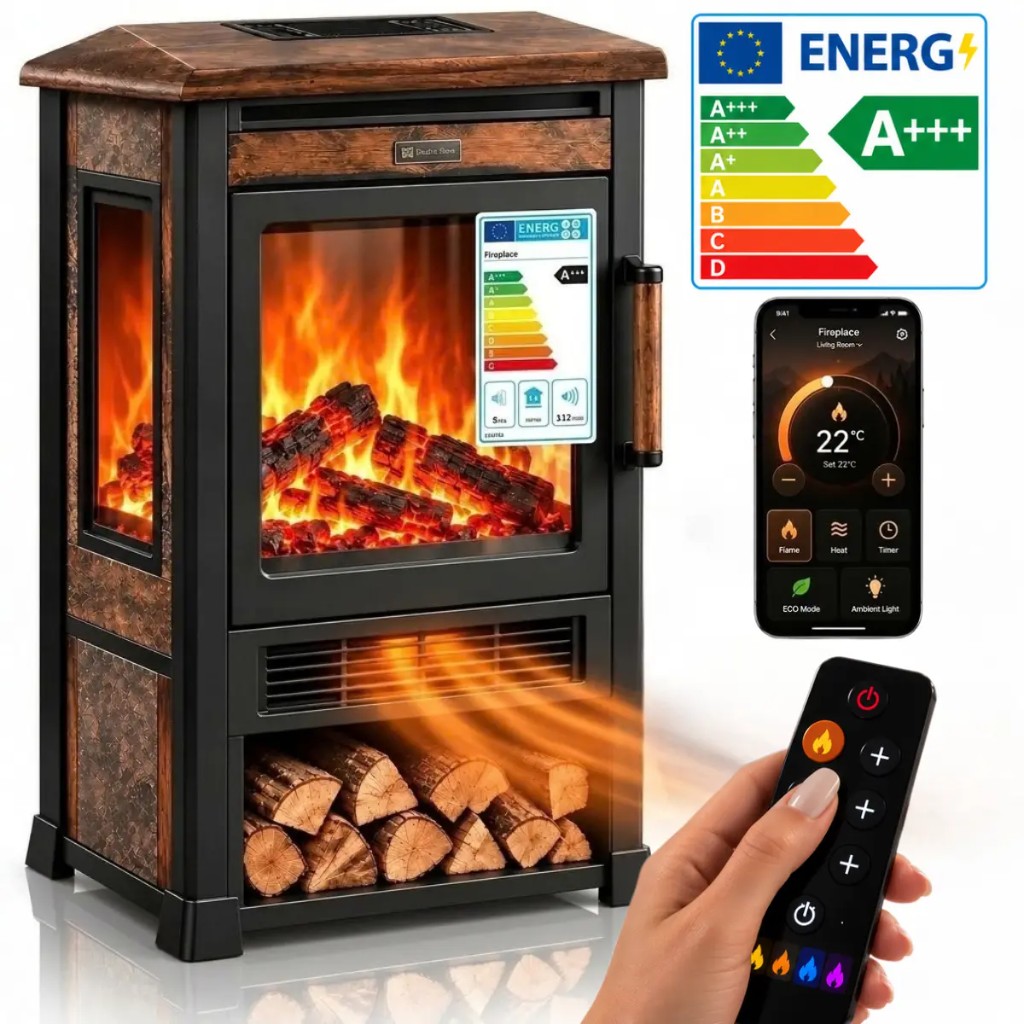 Thermora™ — Elektrokamin mit IR-Fernbedienung, App WiFi und Klasse A+++